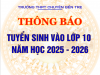 Thông báo Tuyển sinh vào lớp 10 Trường THPT chuyên Bến Tre năm học 2025 - 2026