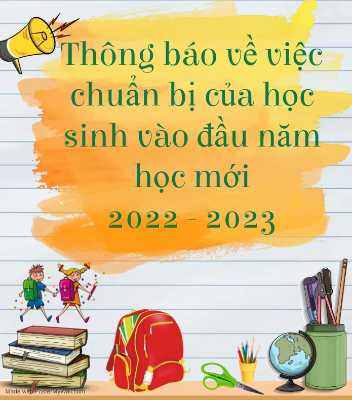 THÔNG BÁO VỀ VIỆC CHUẨN BỊ CỦA HỌC SINH TRƯỜNG THPT CHUYÊN BẾN TRE NĂM HỌC 2022 – 2023